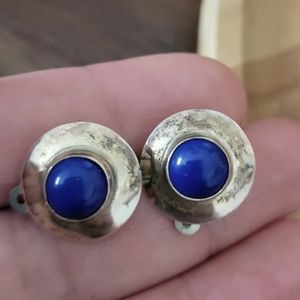 Vintage Sterling Silver Lapis Earrings